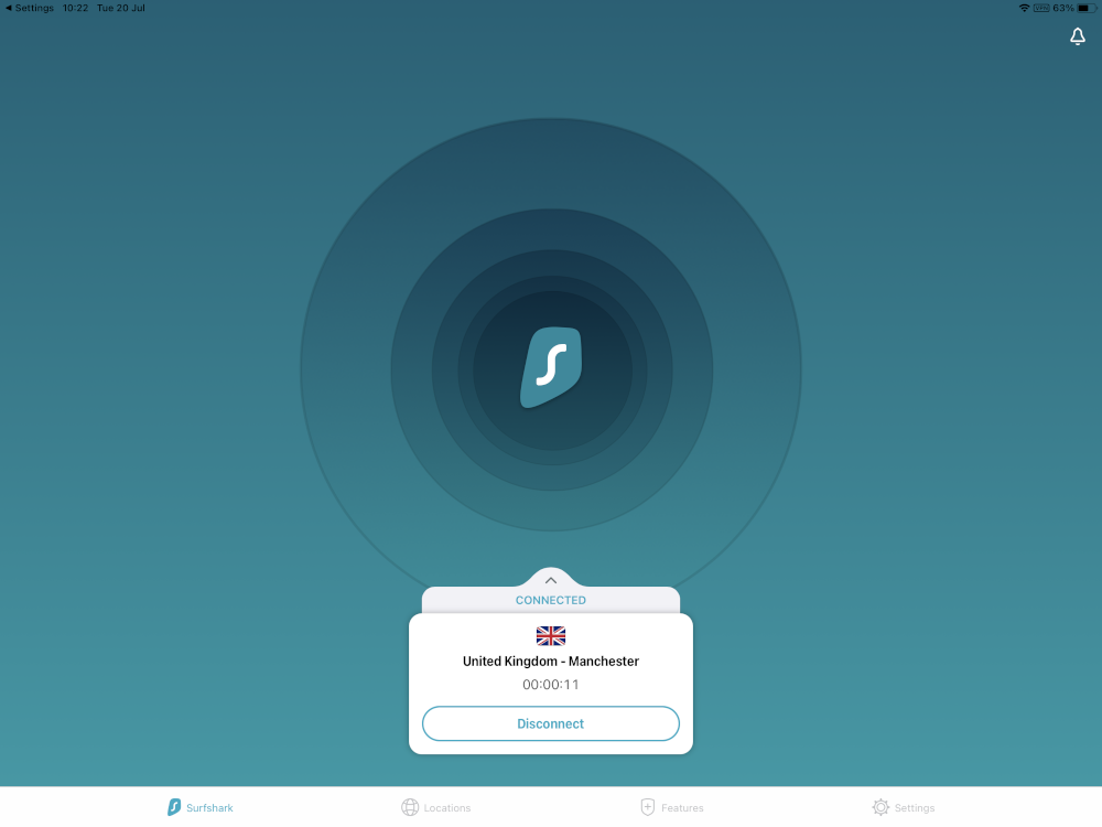 Screen shot of the main app screen
